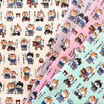 Cotton Dobby Printed Fabric - Shiba Samurai - nomura tailor