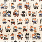 Cotton Dobby Printed Fabric - Shiba Samurai - nomura tailor