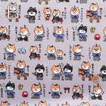 Cotton Dobby Printed Fabric - Shiba Samurai - nomura tailor