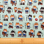 Cotton Dobby Printed Fabric - Shiba Samurai - nomura tailor