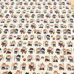 Cotton Dobby Printed Fabric - Shiba Samurai - nomura tailor