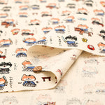 Cotton Dobby Printed Fabric - Shiba Samurai - nomura tailor