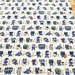 Cotton Dobby Printed Fabric - Cat Ninja - nomura tailor