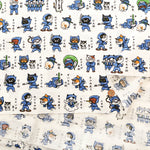 Cotton Dobby Printed Fabric - Cat Ninja - nomura tailor