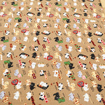 Cotton Dobby Printed Fabric - Yakitori Cat - nomura tailor