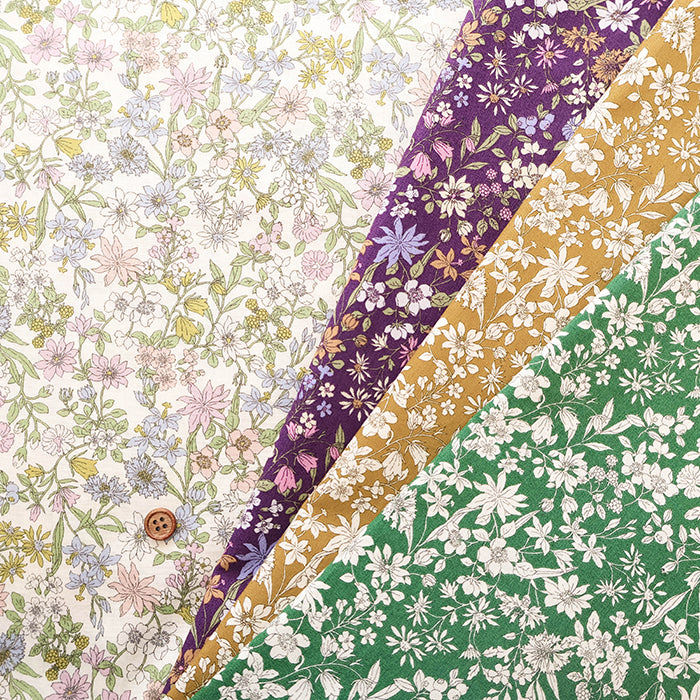 Cotton Broad Printed Fabric - Airtan Flower - nomura tailor