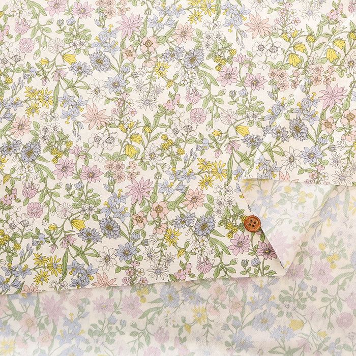 Cotton Broad Printed Fabric - Airtan Flower - nomura tailor