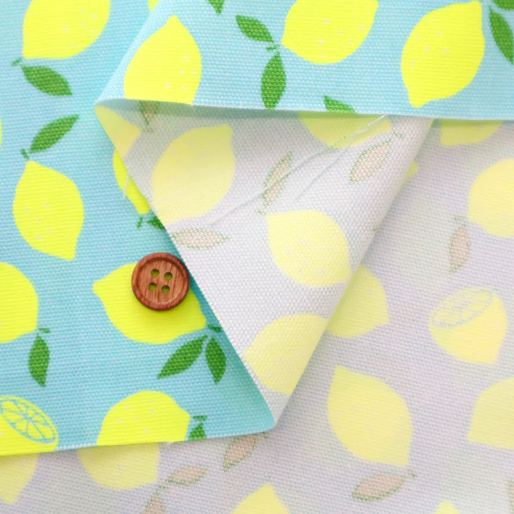 Cotton Oxford Fluorescent Printed Fabric - Lemon - nomura tailor