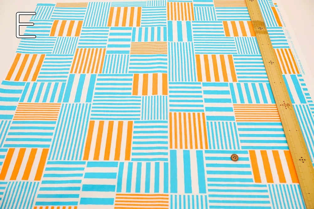 Cotton Oxford Fluorescent Printed Fabric - Plaid - nomura tailor