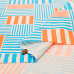 Cotton Oxford Fluorescent Printed Fabric - Plaid - nomura tailor