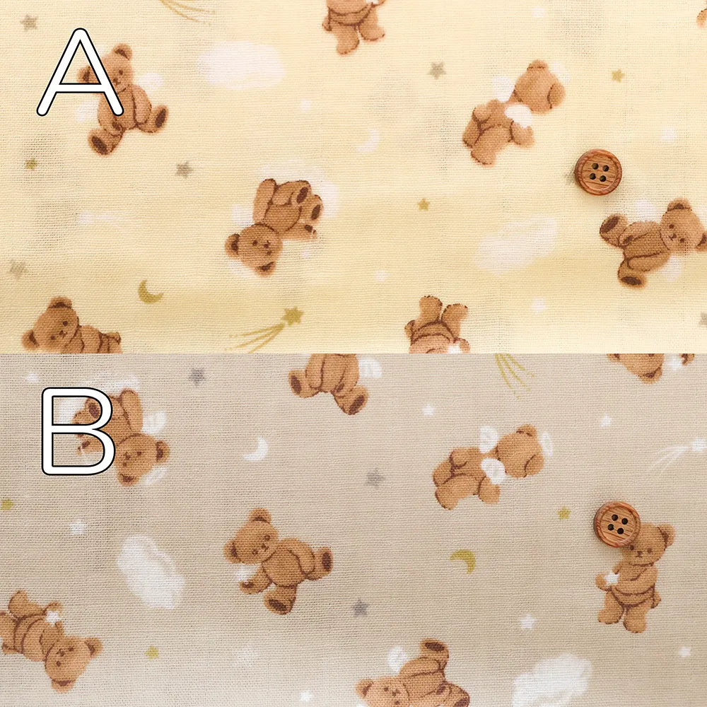 Cotton Double Gauze Printed Fabric - Bear - nomura tailor