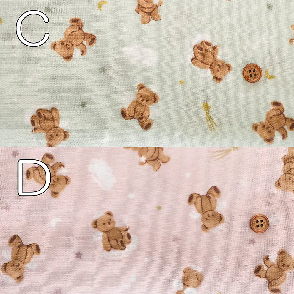 Cotton Double Gauze Printed Fabric - Bear - nomura tailor