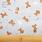 Cotton Double Gauze Printed Fabric - Bear - nomura tailor