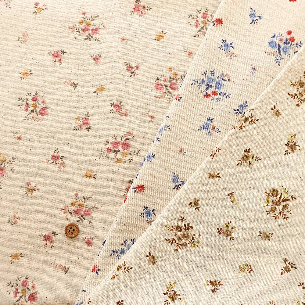 C/L Canvas Printed Fabric - Flowers - nomura tailor