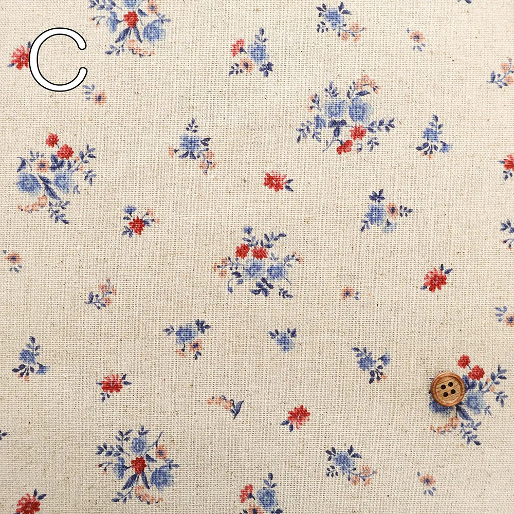 C/L Canvas Printed Fabric - Flowers - nomura tailor