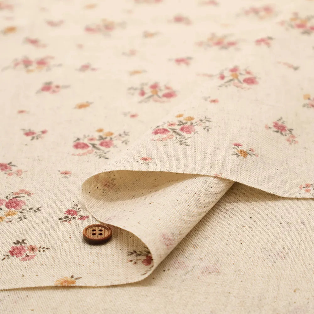 C/L Canvas Printed Fabric - Flowers - nomura tailor