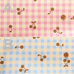 Cotton Oxford Printed Fabric - Gingham Cherry - nomura tailor