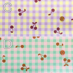 Cotton Oxford Printed Fabric - Gingham Cherry - nomura tailor