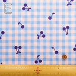 Cotton Oxford Printed Fabric - Gingham Cherry - nomura tailor