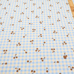 Cotton Oxford Printed Fabric - Gingham Cherry - nomura tailor