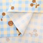 Cotton Oxford Printed Fabric - Gingham Cherry - nomura tailor