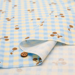 Cotton Oxford Printed Fabric - Gingham Cherry - nomura tailor
