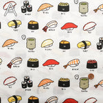 Cotton Sheeting printed Fabric FOOD YURU Fun Sushi - nomura tailor