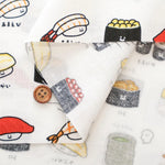 Cotton Sheeting printed Fabric FOOD YURU Fun Sushi - nomura tailor