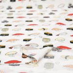 Cotton Sheeting printed Fabric FOOD YURU Fun Sushi - nomura tailor