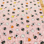 Cotton Sheeting printed Fabric - FOOD YURU Little Rice Balls - nomura tailor