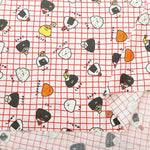 Cotton Sheeting printed Fabric - FOOD YURU Little Rice Balls - nomura tailor