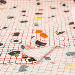 Cotton Sheeting printed Fabric - FOOD YURU Little Rice Balls - nomura tailor