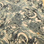 Cotton Muslin Printed Fabric - Quilt Gate - God of Wind and God of Thunder - nomura tailor