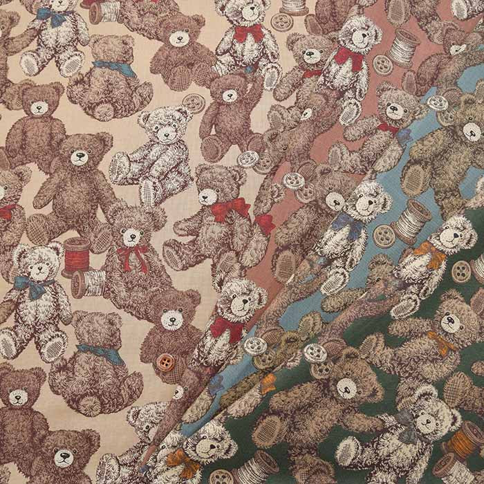 Cotton sheeting print fabric un/no Bear - nomura tailor