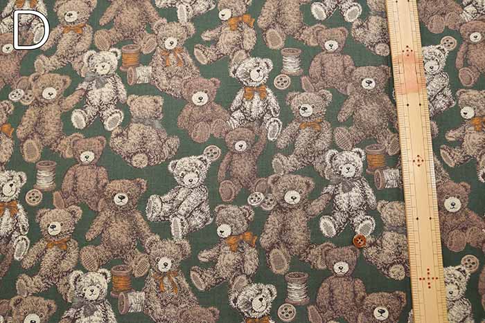 Cotton sheeting print fabric un/no Bear - nomura tailor