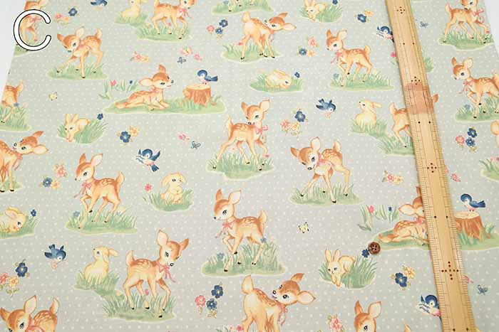 Cotton sheeting print fabric un/no Bambi - nomura tailor