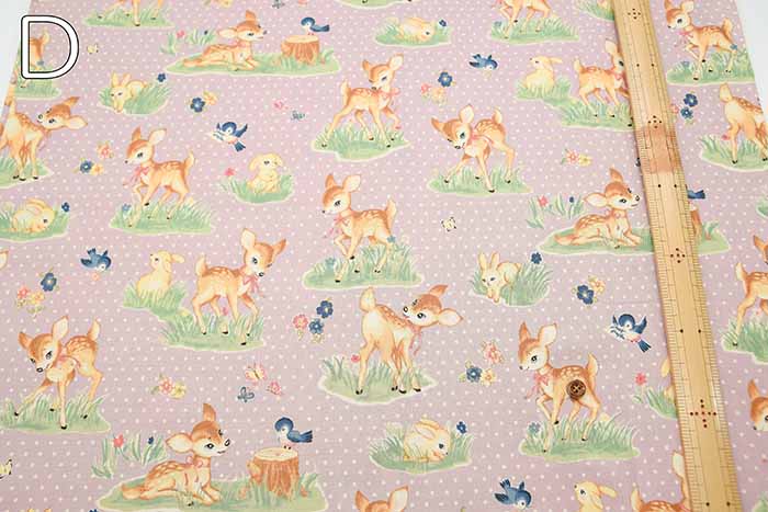 Cotton sheeting print fabric un/no Bambi - nomura tailor