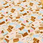 Cotton Oxford Printed Fabric チョコレートⅡ - nomura tailor