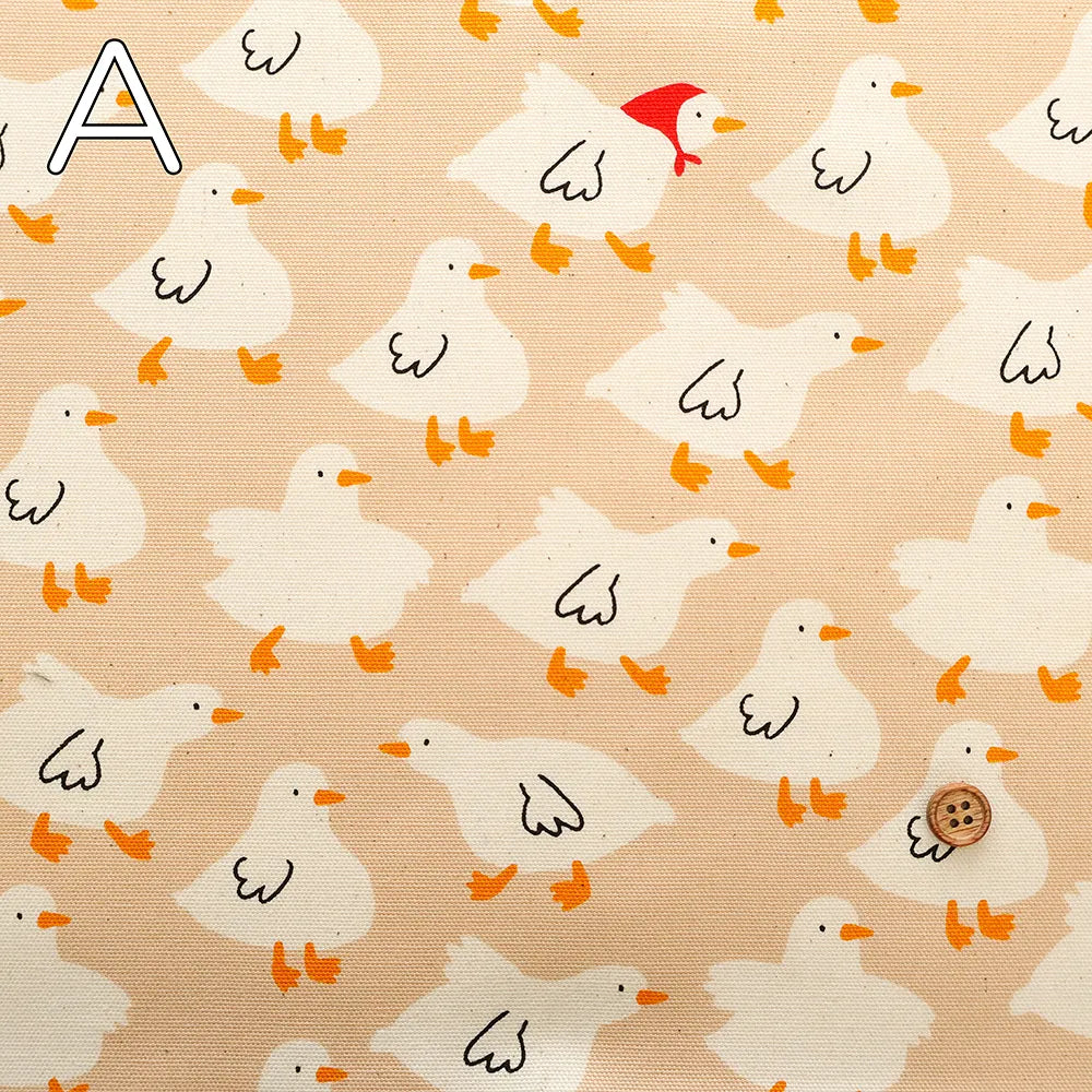 Cotton Oxford Printed Fabric - Duck - nomura tailor