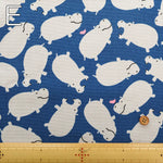 Cotton Oxford Printed Fabric - Hippopotamus - nomura tailor