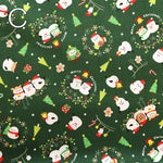 Cotton Sheeting printed Fabric - Long-tailed Tits Christmas - nomura tailor