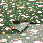 Cotton Sheeting printed Fabric - Long-tailed Tits Christmas - nomura tailor
