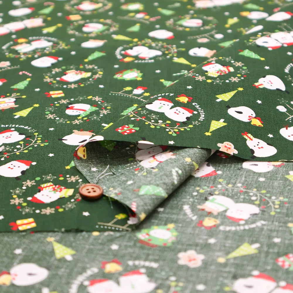 Cotton Sheeting printed Fabric - Long-tailed Tits Christmas - nomura tailor