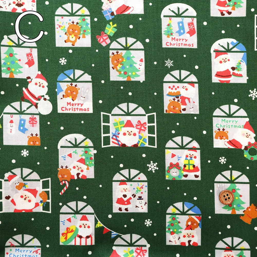 Cotton Sheeting printed Fabric - Christmas Santa - nomura tailor