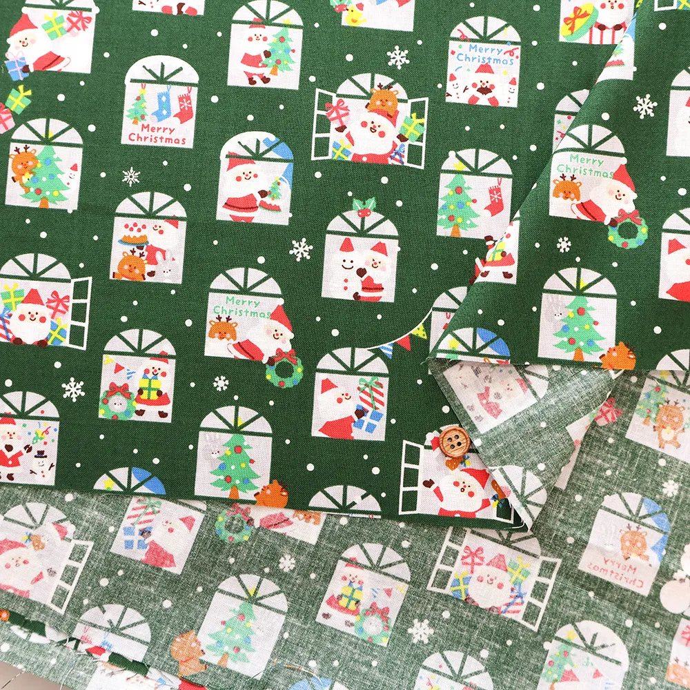 Cotton Sheeting printed Fabric - Christmas Santa - nomura tailor