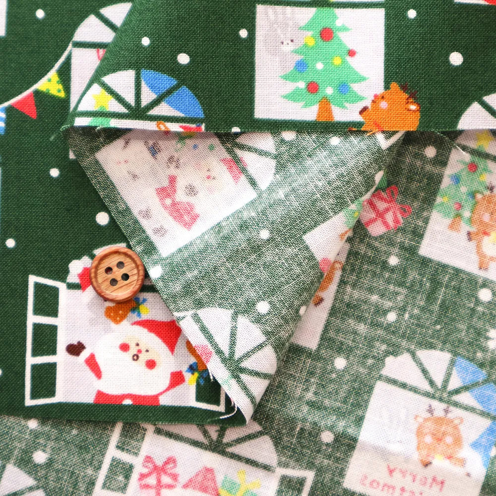 Cotton Sheeting printed Fabric - Christmas Santa - nomura tailor