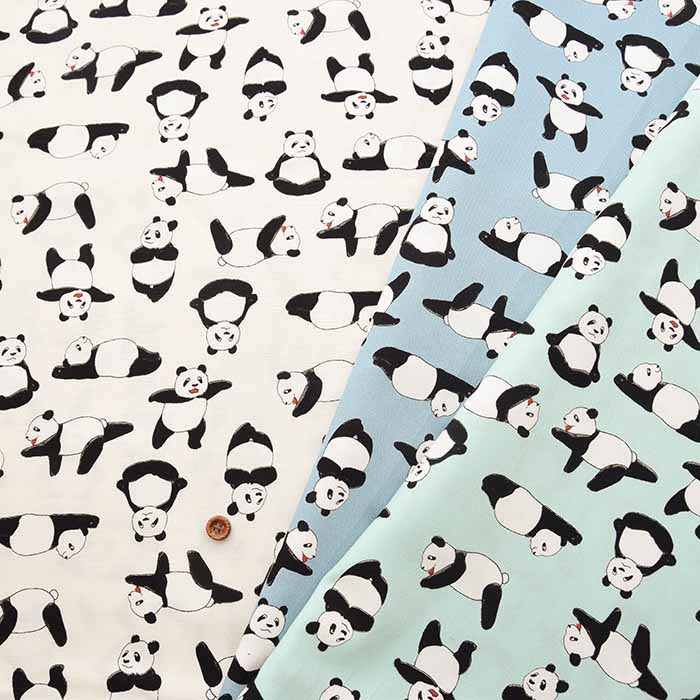 Cotton Ox Printed Fabric Panda Yoga - nomura tailor