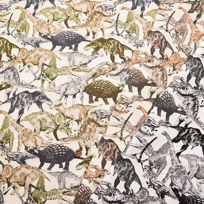 Cotton Ox Printed Fabric Real Dinosaur - nomura tailor