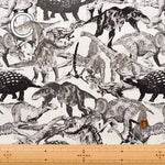 Cotton Ox Printed Fabric Real Dinosaur - nomura tailor