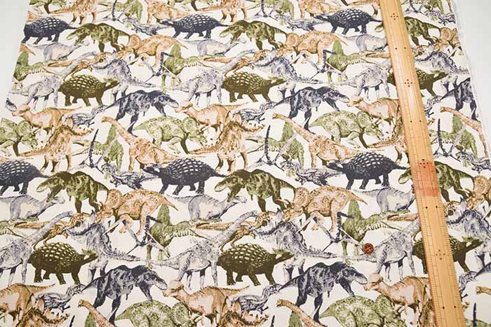 Cotton Ox Printed Fabric Real Dinosaur - nomura tailor